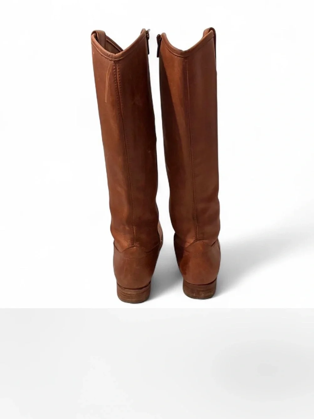 Frye Classic Tall Brown full zipper Leather Women's Boots